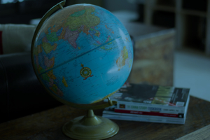 Globe on a Sofa Table