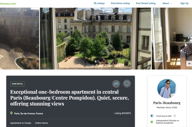 SabbaticalHomes Paris Listing 103973
