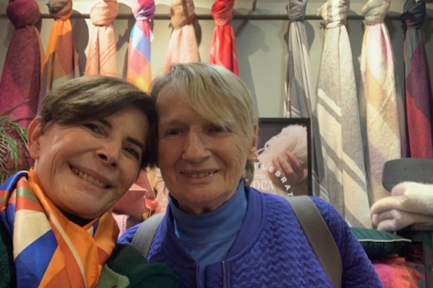 Nadege Conger and Mari Fitzduff Discuss Peacebuilding when they met in Belfast, Ireland.