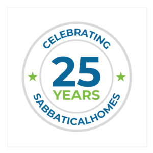 SabbaticalHomes 25th Anniversary Logo.
