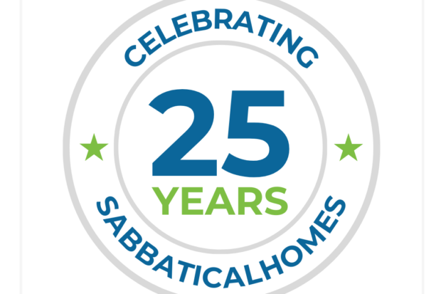 SabbaticalHomes 25th Anniversary Logo.