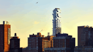 Illustration of city skyscrapers